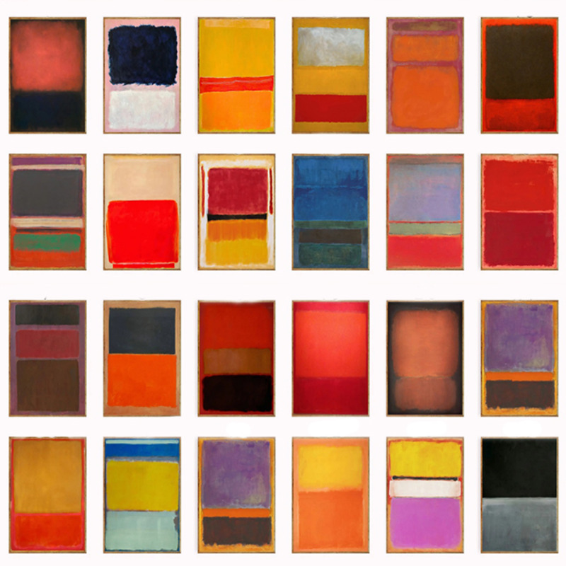 Abstract Canvas Set - Wanddekoration, Mark Rothko Poster-Sets, Rothko-Druck, abstrakte