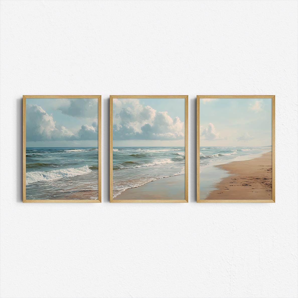 Set aus 3 Ozean-Strand-Triptyc – Abstract Canvas Set Bewertung und Preis