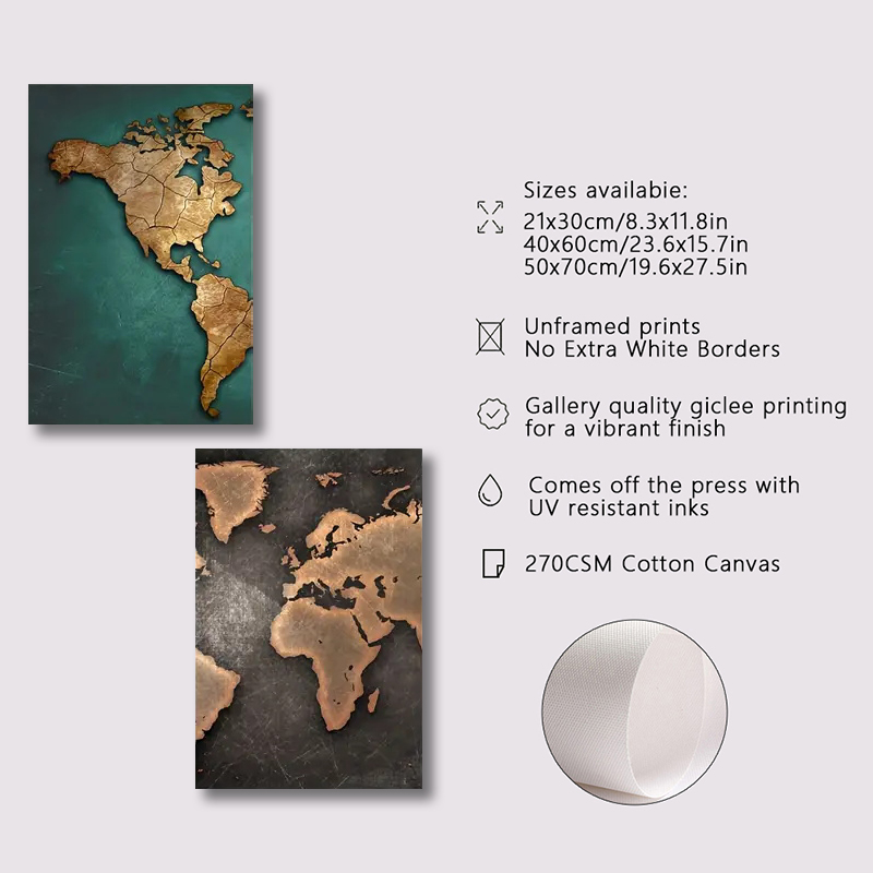 Retro Weltkarte 3-teiliges Set – Abstract Canvas Set Bewertung und Preis