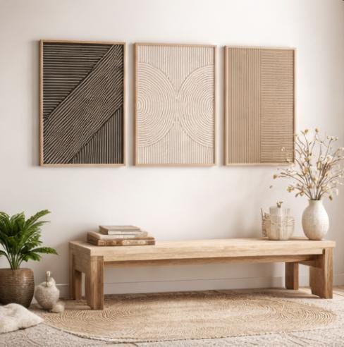 3er-Set Beige-Schwarze Minimal – Abstract Canvas Set Bewertung und Preis