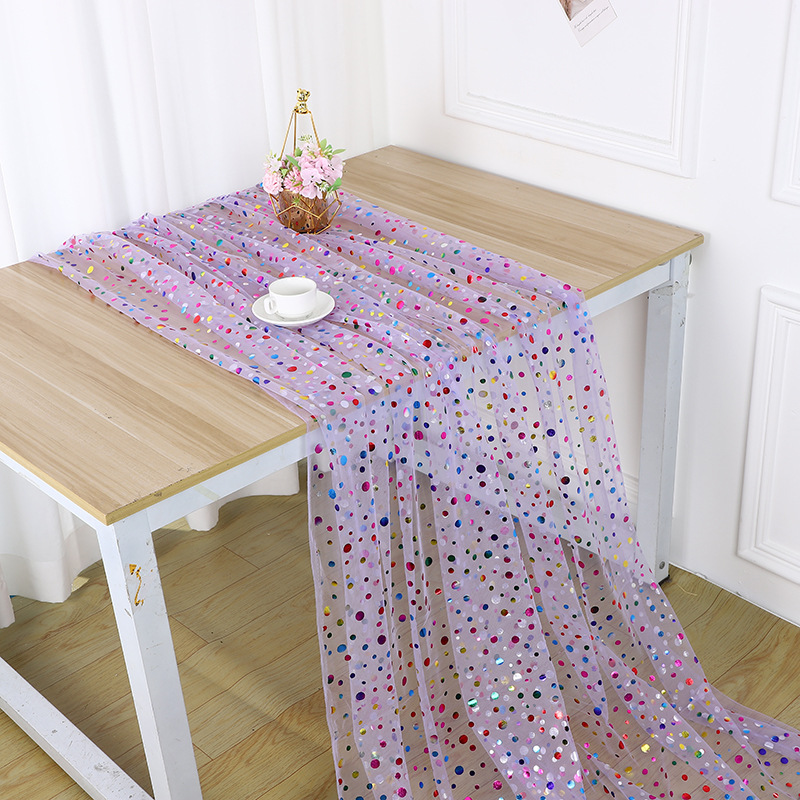 Bunter Polka-Dot-Goldfolien-Tü – Table Runner Bewertung und Preis